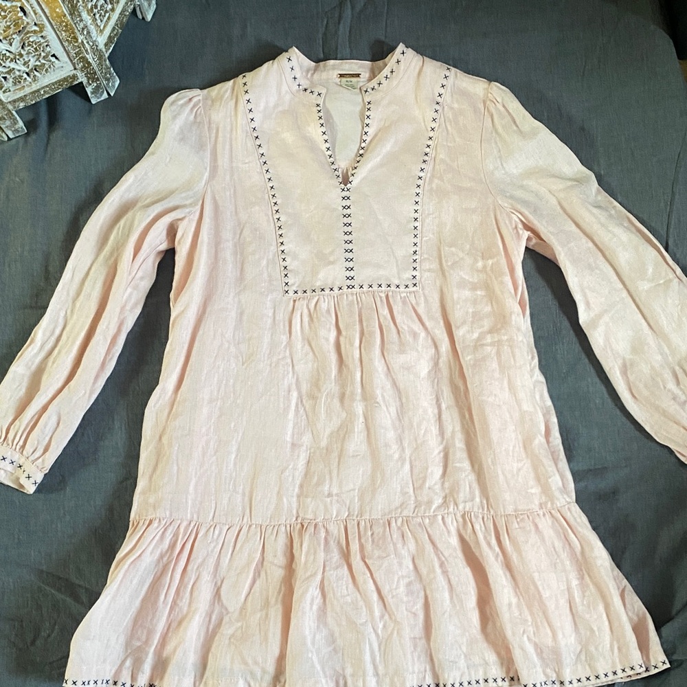 Magaschoni Light Pink Casual Dress Lenin hippy boho